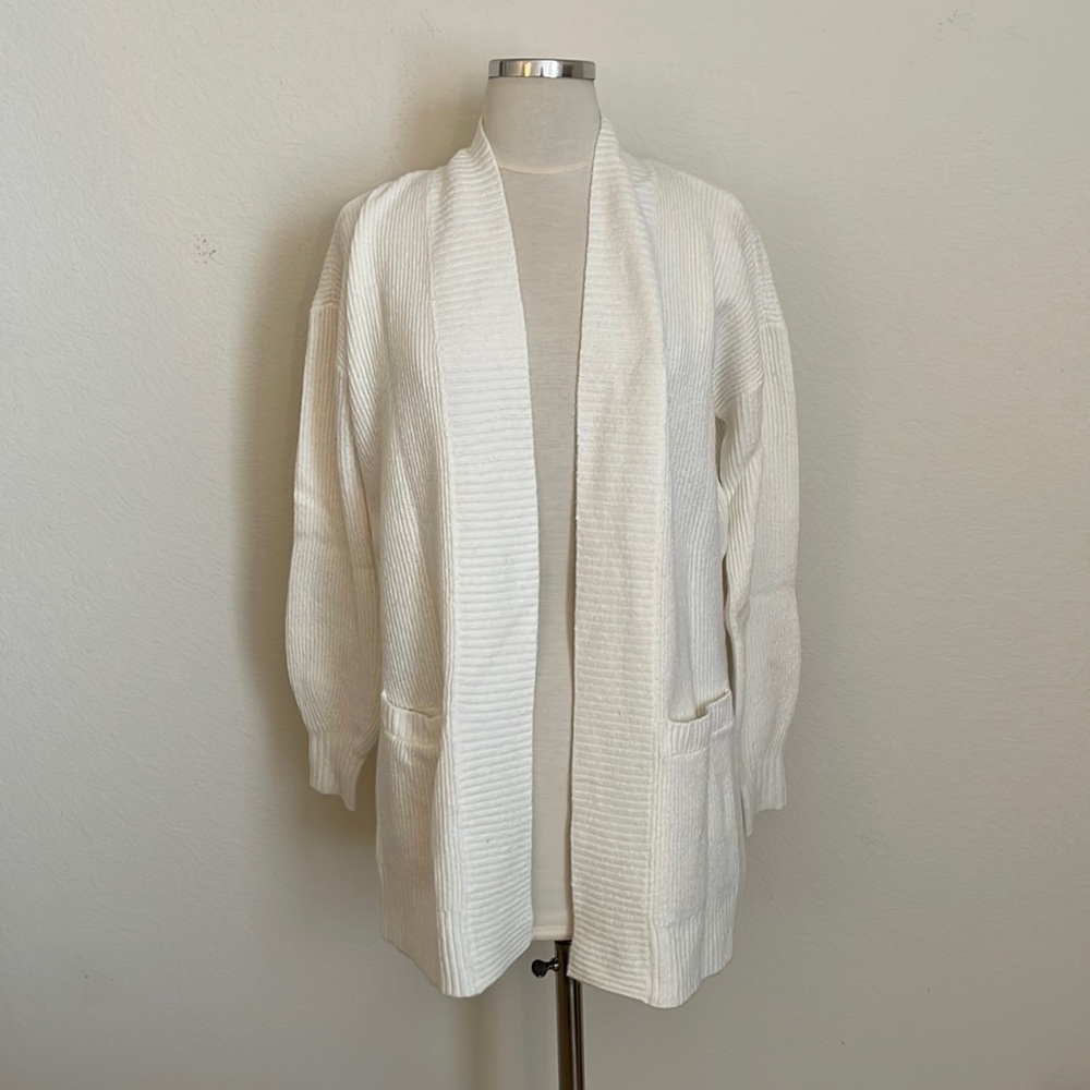 Loft Ivory Cream classic open cardigan with pockets